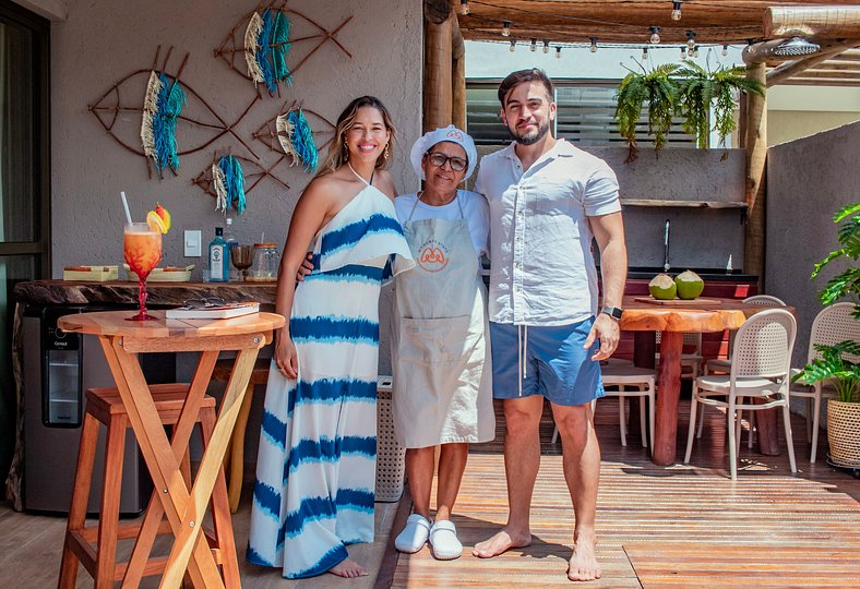 CasaMarMilagres en la playa cerca de la capilla.